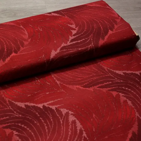 Yoko Rojo, Hojas en rojo dibujando cenefas, by Yoko Oodachi de Handworks Fabric — vista 3