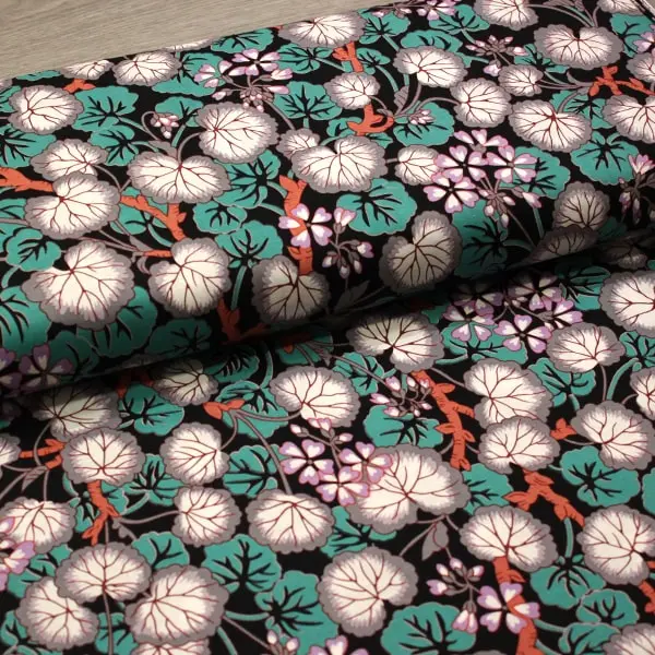 Geraniums Black, Tela Philip Jacobs colección Climbing Geraniums-Ref PWPJ110 Black — vista 3