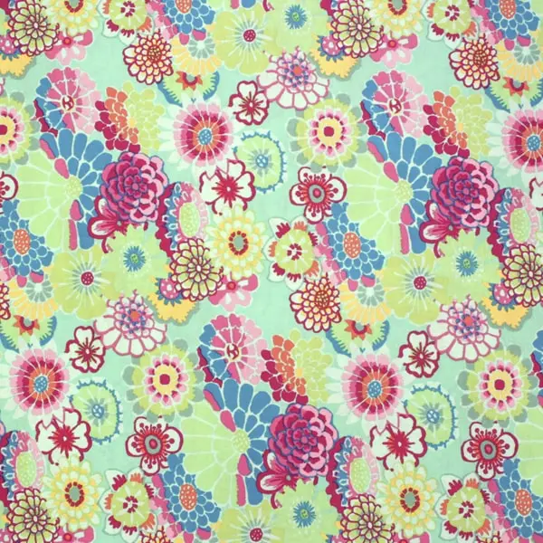 Tejido de algodón patchwork Kaffe Fassett Asian Circles Green de 110cm - Vista general