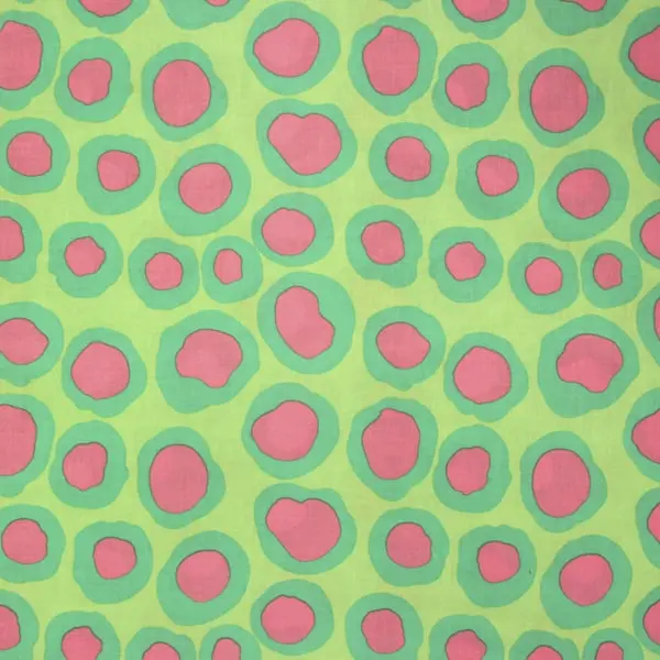 Tela de algodón Kaffe Fassett Lips Green con diseño de círculos de 110cm - Vista general