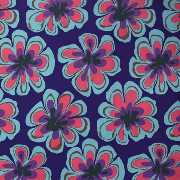 Estampado floral tela algodón patchwork Kaffe Fassett Funky Indigo 110cm - Vista general