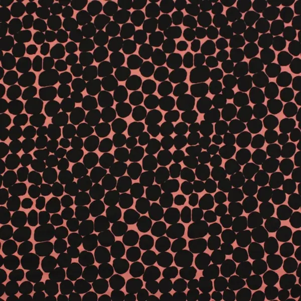 Algodón patchwork Kaffe Fassett Jumble Salmon con círculos rosas de 110cm - Vista general