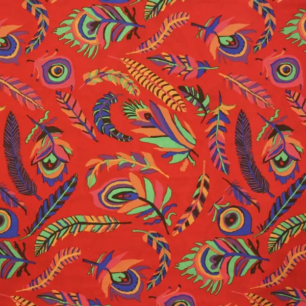 Estampado de pájaros tela algodón patchwork Kaffe Fassett Tickle Red 110cm - Vista general