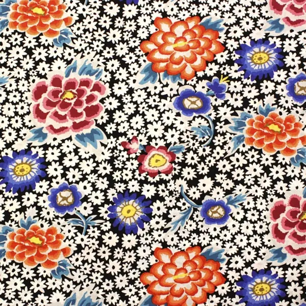 Tela de algodón Kaffe Fassett Charlotte Contr con lunares y flores de 110cm - Vista general