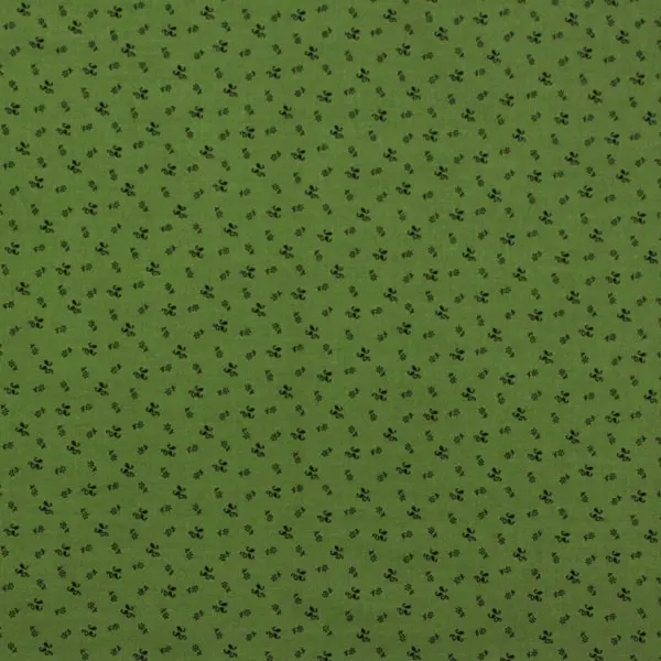 Daisy Verde, tela fondo verde con estampado de florecitas en color negro-Ref 3133 — vista 1