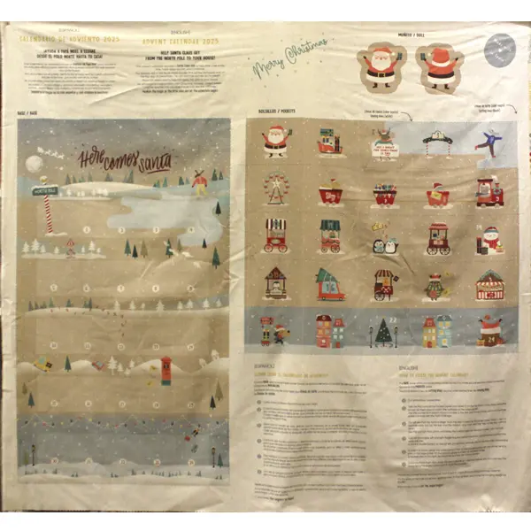 Panel Comes Santa, Panel calendario de adviento, Medida 135 x 150 cm — vista 2