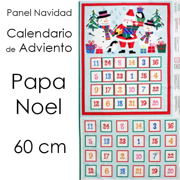 Llega Papa Noel, Panel calendario de adviento Papa Noel. Medida 60 x 110 cm — imagen 1