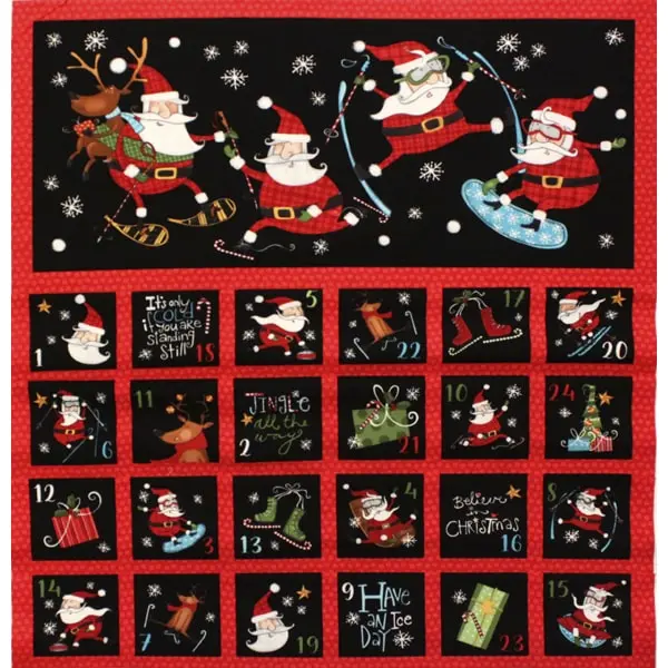 Adviento Noel, Panel calendario de adviento con motivos de Papa Noel. Medida 60 x 110 cm — vista 2