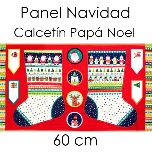 Papa Noel, Panel para recortar calcetín Papa Noel. Medida 60 x 110 cm — imagen 1