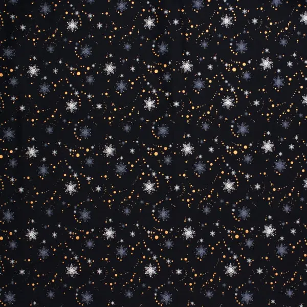 Marino Estrellas, Tela navideña azul marino y estrellas en azul y blanco con detalles en cobre — vista 1