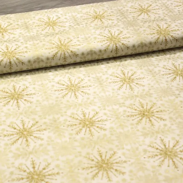 Christmas Joy 3, Tela de Deborah Edwards en tonos blancos y dorados -colección Christmas Joy — vista 3