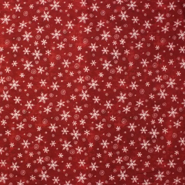 Nieve Rojo, Copos de nieve sobre fondo rojo, de Gina Linn, col A Time of Wonder — vista 1