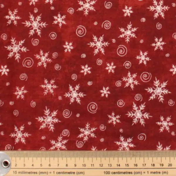 Nieve Rojo, Copos de nieve sobre fondo rojo, de Gina Linn, col A Time of Wonder — vista 2