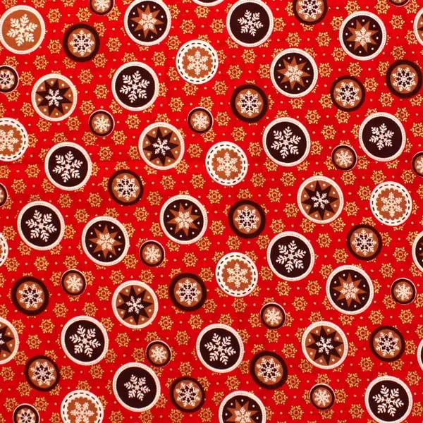 Estrella Roja, Cada círculo es un copo de nieve sobre un fondo rojo, 100% Navidad!!! — vista 1