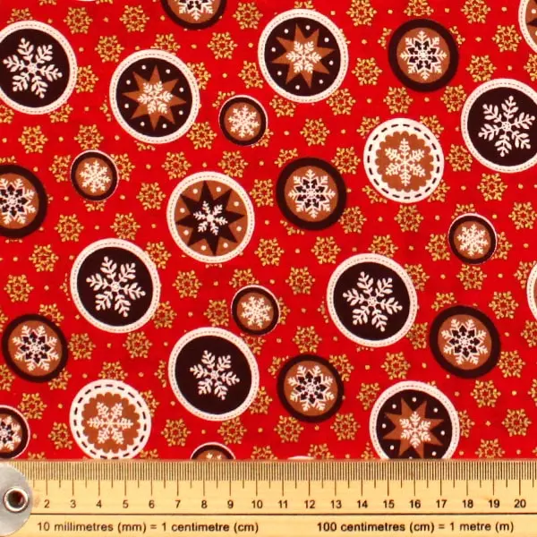 Estrella Roja, Cada círculo es un copo de nieve sobre un fondo rojo, 100% Navidad!!! — vista 2