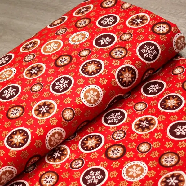 Estrella Roja, Cada círculo es un copo de nieve sobre un fondo rojo, 100% Navidad!!! — vista 3