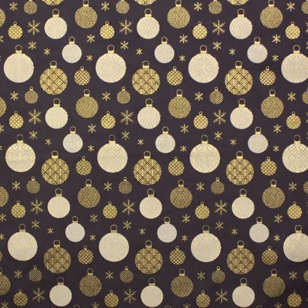 Bolas Gris, Tela fondo gris oscuro con bolas de Navidad blancas y doradas — vista 1