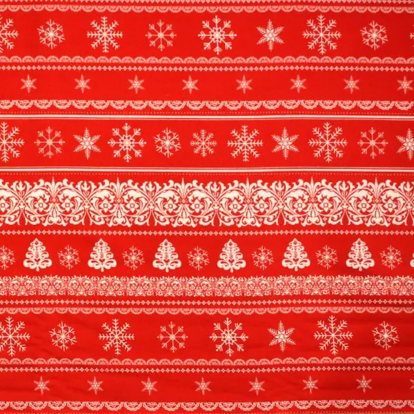 Cenefas Roja, Cenefas de motivos navideños en blanco sobre rojo by Lucie Crovatto — vista 1