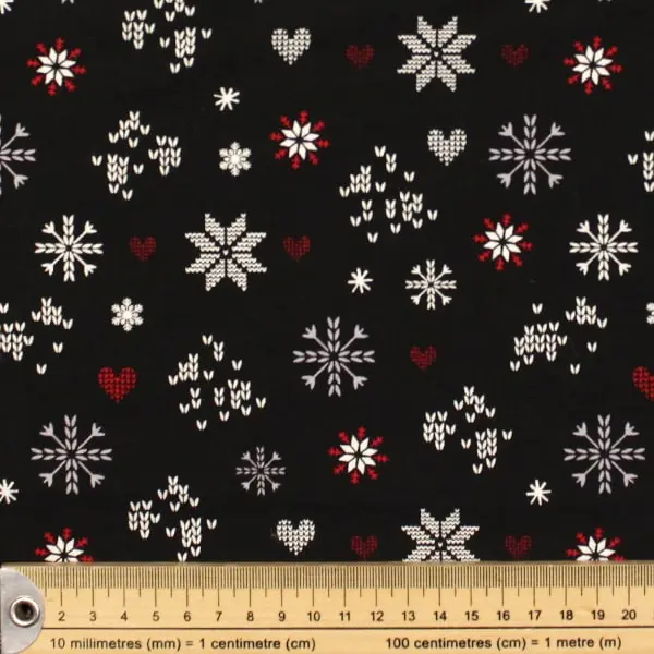 Snowflake Love, Tela de Greta Lynn con motivos invernales-colección Knit & Caboodle — vista 2