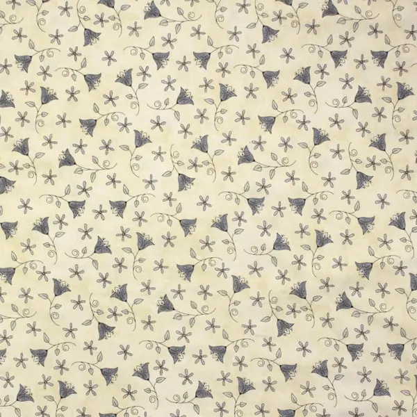 Butterflies, Tela de Henry Glass con fondo crudo estampado con flores en azul — vista 1