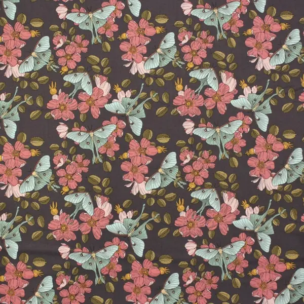 Forest Luna, Tela de Rachel Hauer con mariposas y flores PWRH018-col. Forest Floor — vista 1