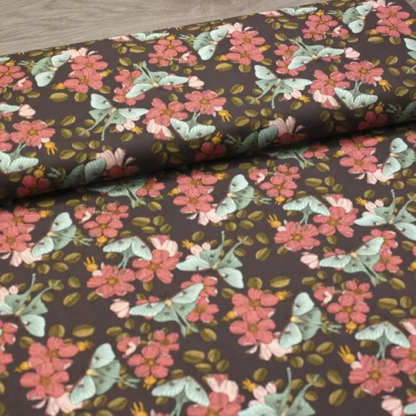 Forest Luna, Tela de Rachel Hauer con mariposas y flores PWRH018-col. Forest Floor — vista 3