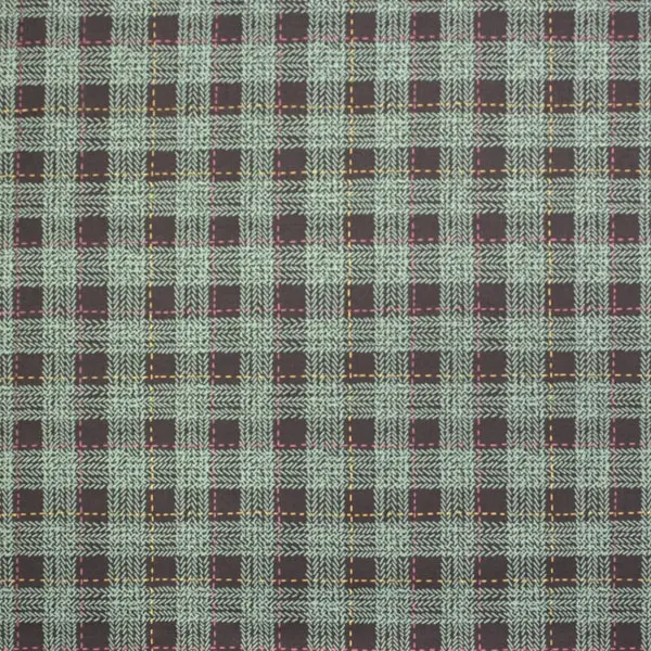 Forest Plaid, Tela de Rachel Hauer de cuadros con fondo marrón PWRH023-col. Forest Floor — vista 1
