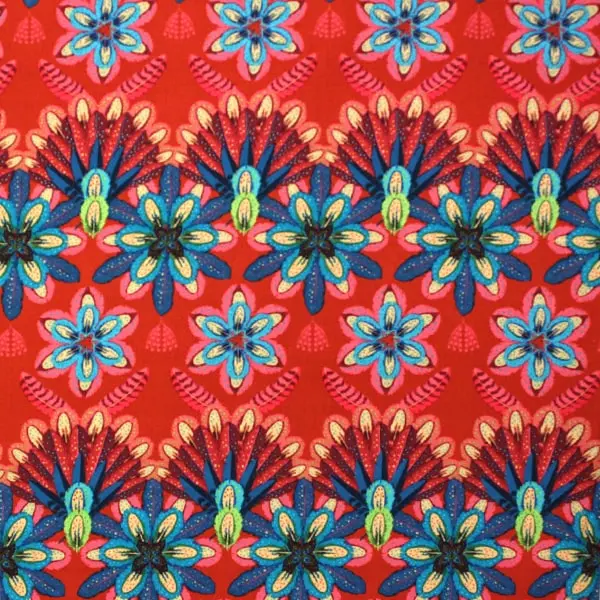 Magic Plumettes, Tela de Odile Bailloeul - colección Magicountry - Ref PWOB050 Rouge — vista 1