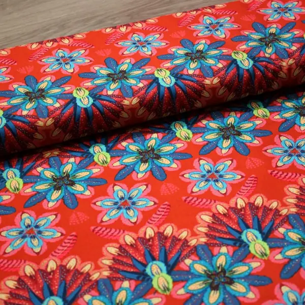 Magic Plumettes, Tela de Odile Bailloeul - colección Magicountry - Ref PWOB050 Rouge — vista 3