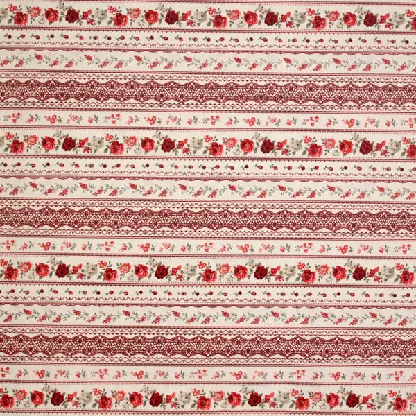 Cenefa Granate, Cenefas de flores en granate. Colección Ellie Roses de Stof Fabrics — vista 1