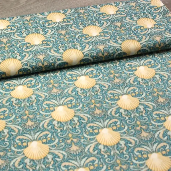 Vieira Teal, Tela Tilda - colección Cotton Beach, mod Scallop Shell Teal - Ref 100336 — vista 3