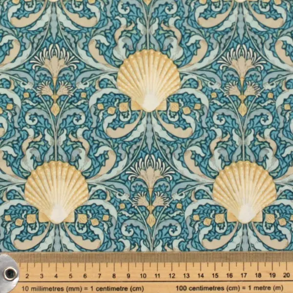 Vieira Teal, Tela Tilda - colección Cotton Beach, mod Scallop Shell Teal - Ref 100336 — vista 2