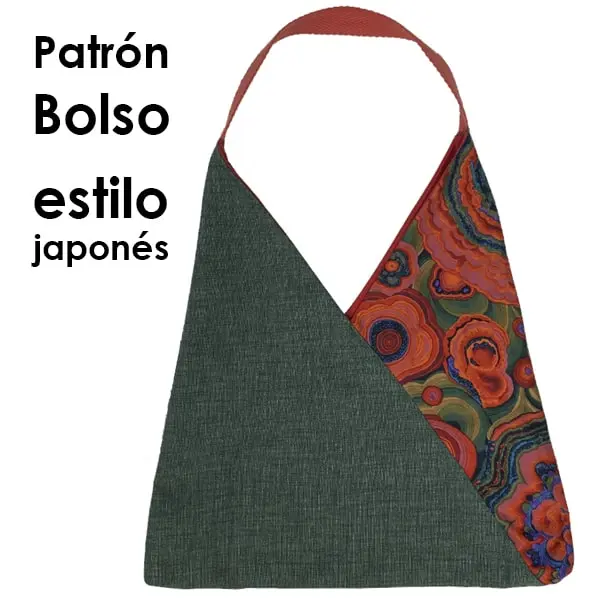 Patrón a tamaño real del bolso estilo japonés, instrucciones en el vídeo.