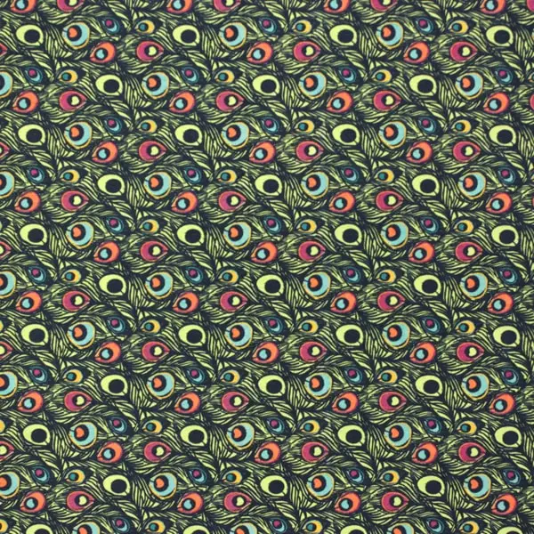 Pavo Real, Tela estampada con plumas de pavo real — vista 1