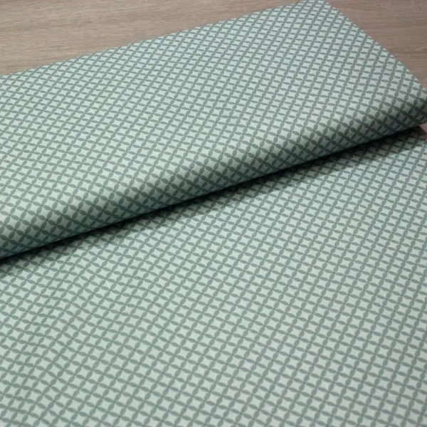 Circle Crescents, Tela estampada geométrica con círculos en tonos azules — vista 3