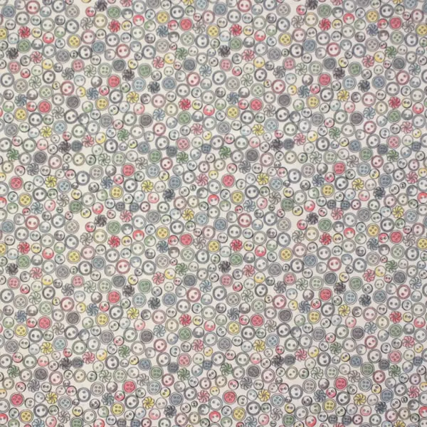 Botones, Tela estampada con botones en tonos pastel — vista 1