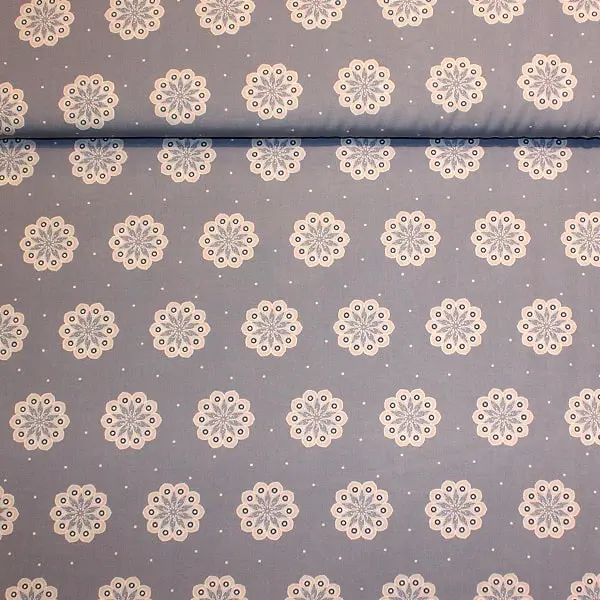 Flor Azul, Fondo gris azulado con flor blanca — vista 1