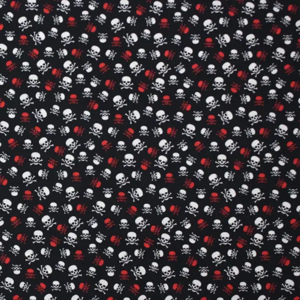 Calaveras, Calaveras en blanco y rojo sobre un fondo negro — vista 1