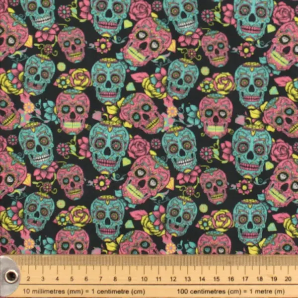 Catrinas, Las conocidas calaveras catrinas mexicanas en rosa y turquesa — vista 2