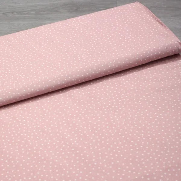 Rosa Estrellas, Tela hidrófuga antibacteriana de algodón rosa con estrellas blancas — vista 3