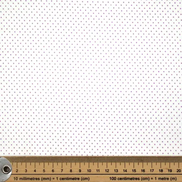 Lila topos, Tela fondo blanco con topos lila — vista 2