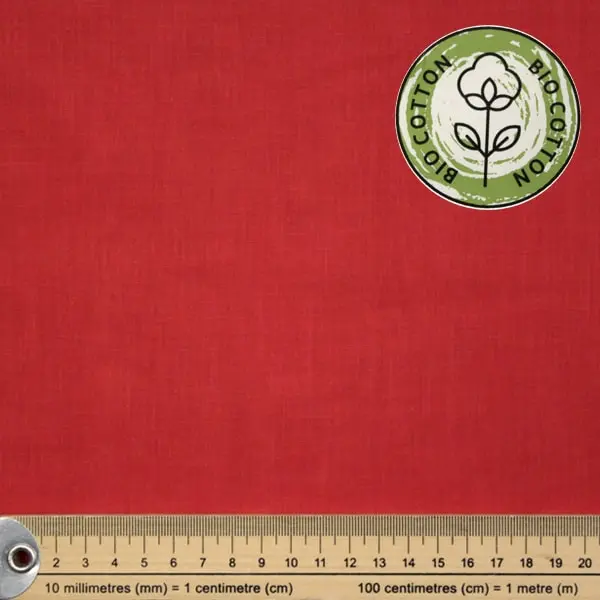 Rojo, Tela lisa de algodón en color rojo — vista 1