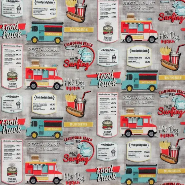 Food-truck, Tela con Food-truck y sus comidas — vista 1