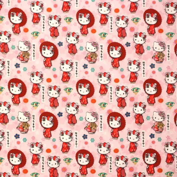 Kitty Oriental, La carismática Hello Kitty con kimono y parasol — vista 1