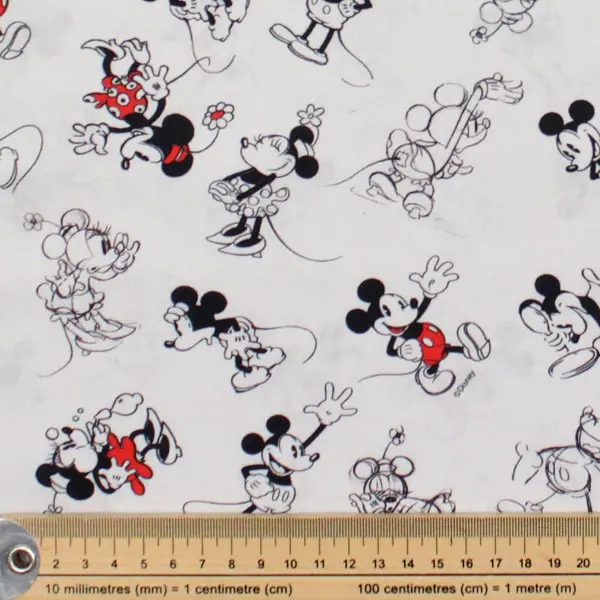 Mickey & Minnie, Mickey y Minnie Mouse en blanco y negro con detalles en rojo — vista 2