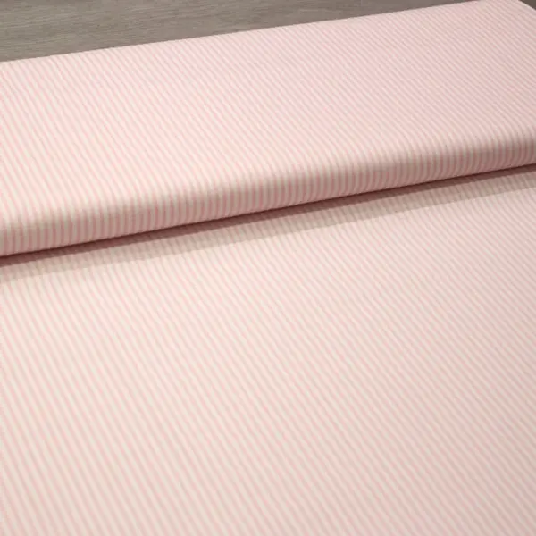 Piqué Rosa Raya, Tela de piqué a rayas rosa y blanco — vista 3