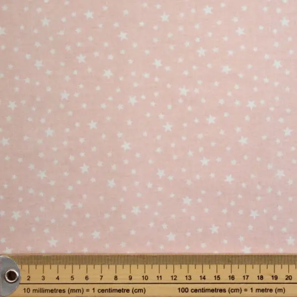 Estrellas Blancas, Tela rosa con estrellas blancas. Certificado OEKO-TEX standard 100 — vista 2