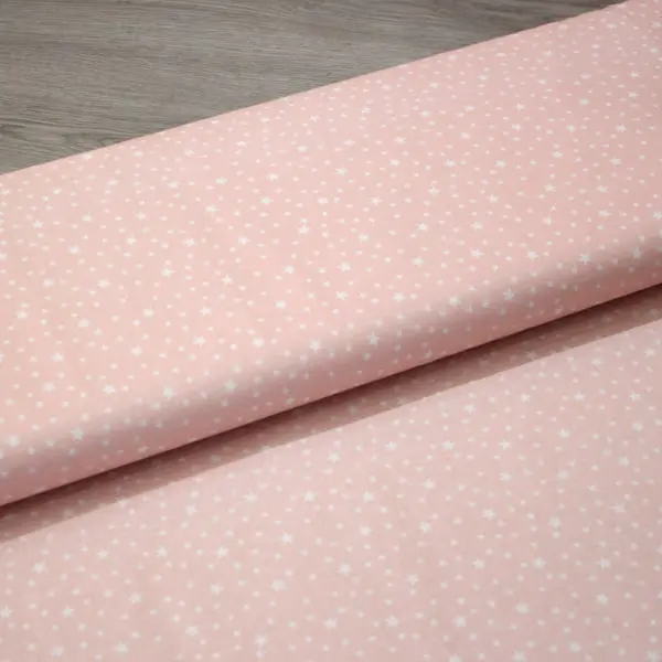 Estrellas Blancas, Tela rosa con estrellas blancas. Certificado OEKO-TEX standard 100 — vista 3