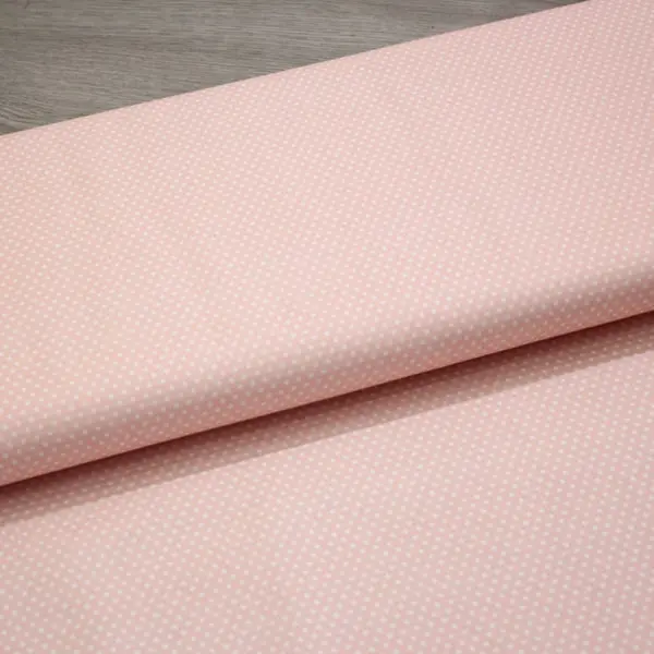 Topos Blancos, Tela rosa con topos blancos. Certificado OEKO-TEX standard 100 — vista 3