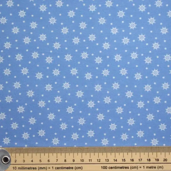 Timones, Estampado de timones marineros sobre fondo azul. — vista 2